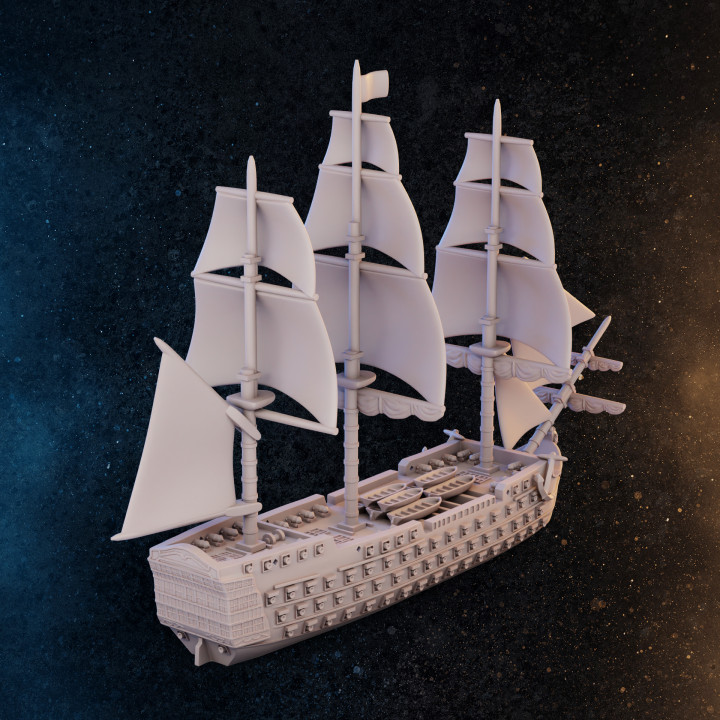 3D Printable 1st Rate Ship of the Line by Productions Diratia