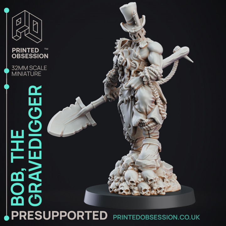 The Grave Digger- Undead Hero - Pre supported - 32mm scale image