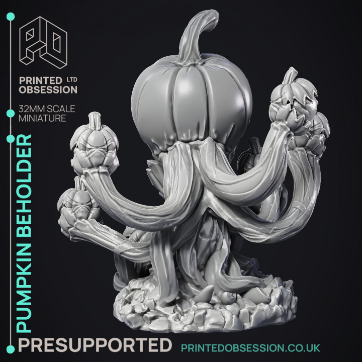 Pumpkin Eye terror - Major Aboration - Pre-supported - 32mm scale - D&D image