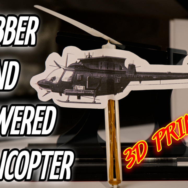 3D printed Rubber Band Powered Helicopter image