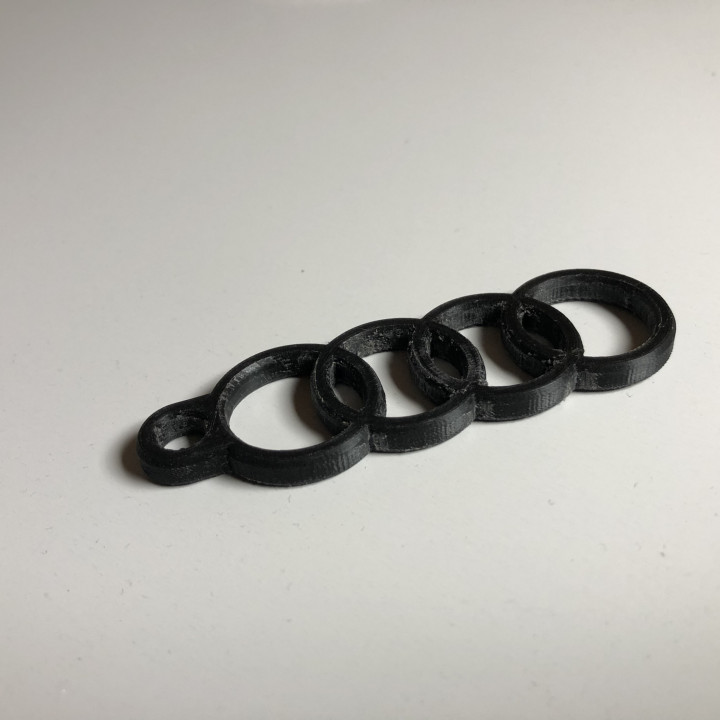 3D Printable Audi Rings Keychain by Marcel T.