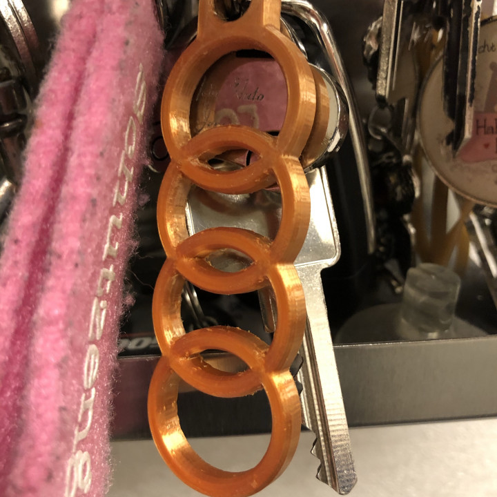 3D Printable Audi Rings Keychain by Marcel T.