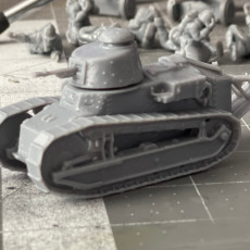 Picture of print of FT17 with 2 turrets & pilot - French army WW2 - 28mm for wargame