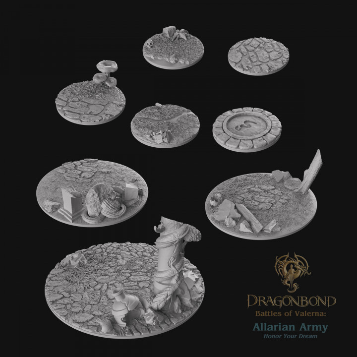 3D Printable Scenic Miniature Bases from Allaria by Draco Studios