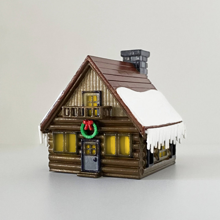 Christmas Cabin Lamp image
