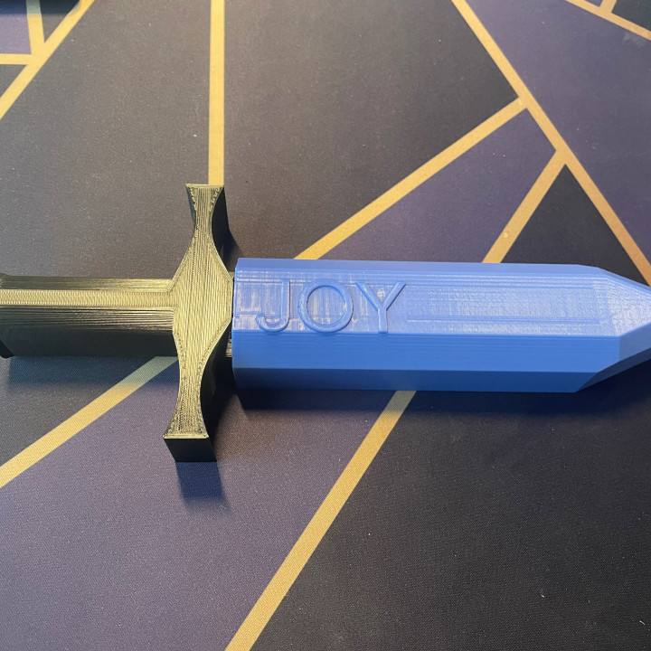 3D Printed Sword-shaped Storage Box With Dices Replica