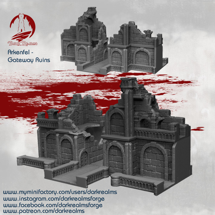 Arkenfel Hall Ruins / dnd / Fantasy / selling 28mm wargaming / Scenery / Tabletop / Miniature Terrain / 15mm / 28mm / 32mm / Dark Realms