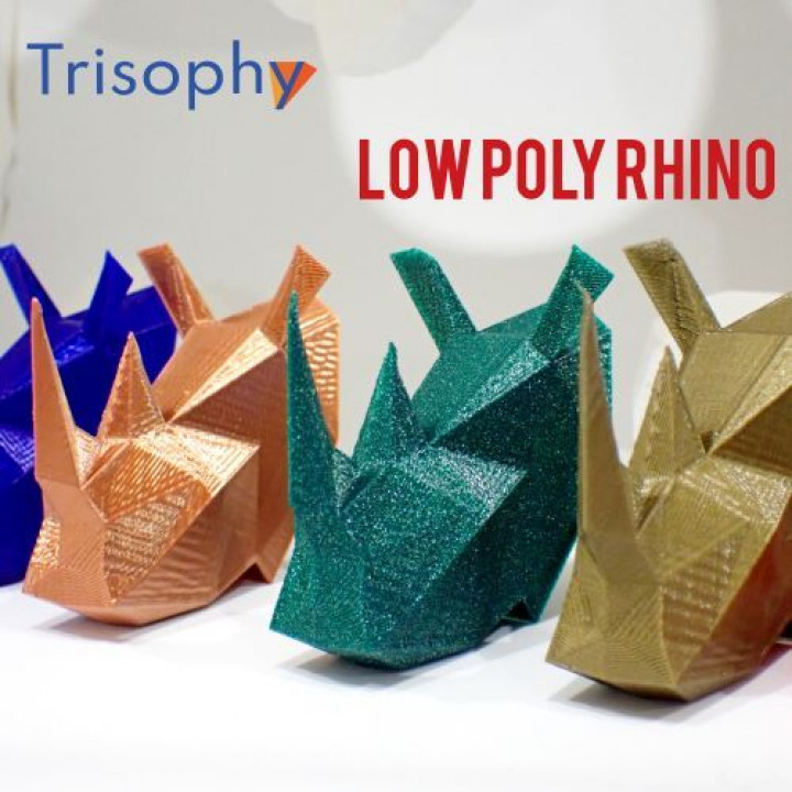 Low poly rhino ornament image