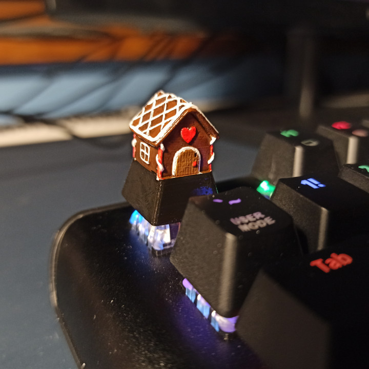 christmas gingerbread house keycap image