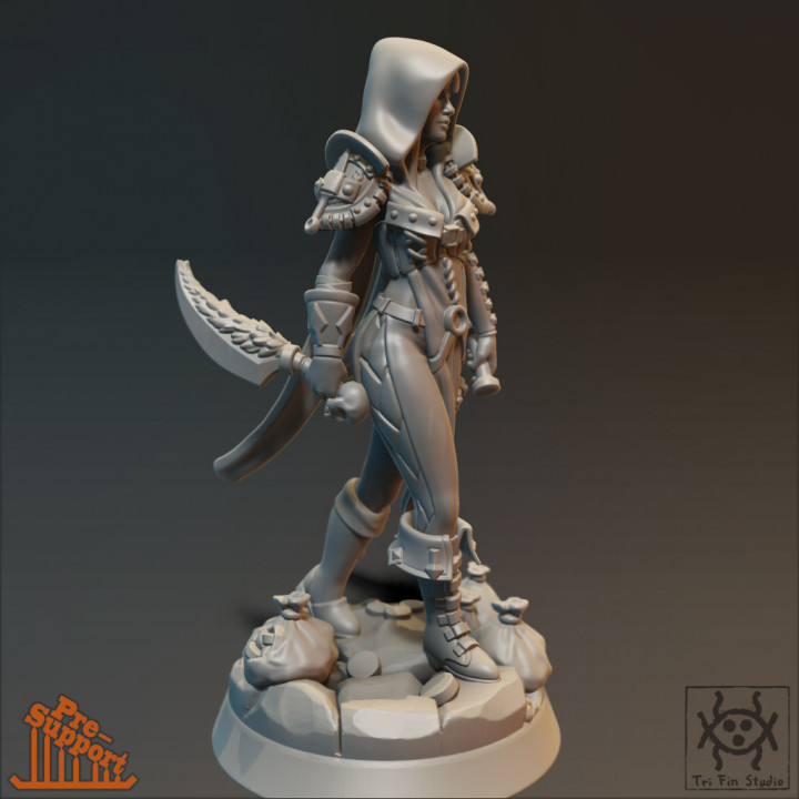 3D Printable Adventurer - Female Thief by Tri Fin Studio