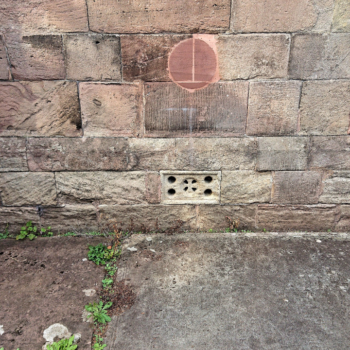 Air brick in St Mary's church in Monmouth, South Wales image