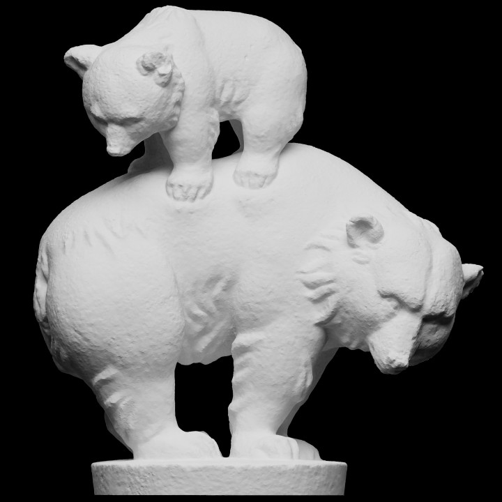 Mama bear with cub fountain image
