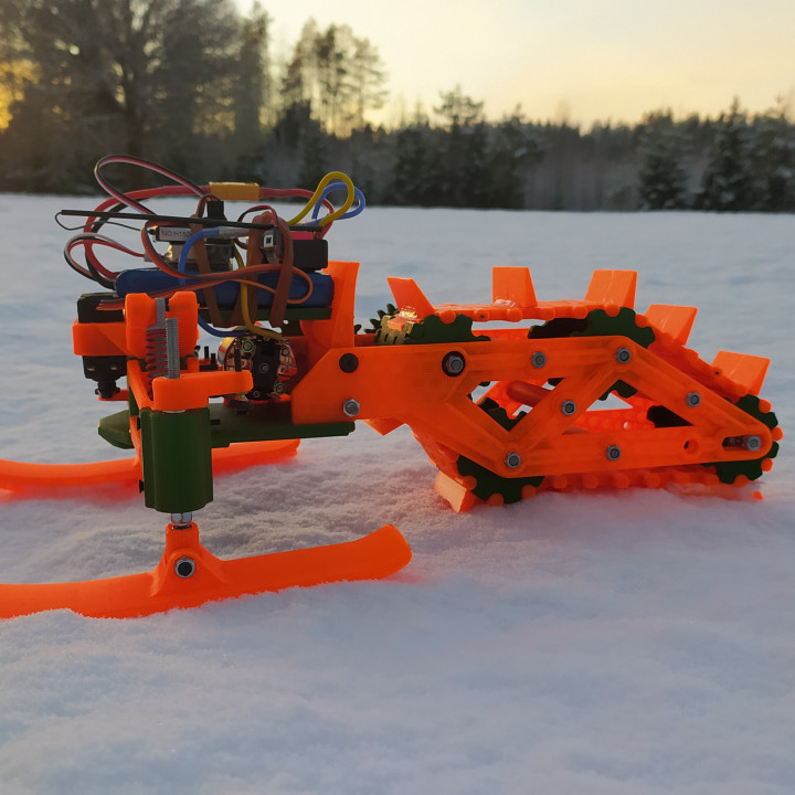 Open Source 3D Printed RC Snowmobile (Open rc f1 electronics) image