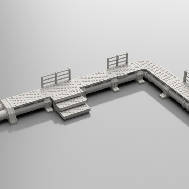 3D Printable Modular Pipes - Catwalk modules by Fr3D @ The3DPrinting