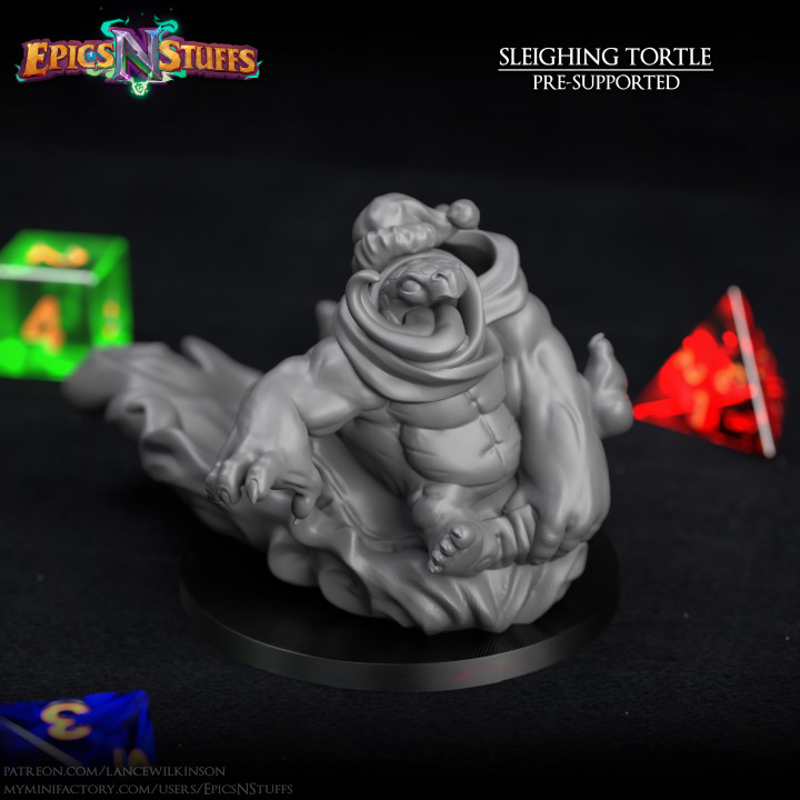 Sleighing Tortle Miniature - Pre-Supported's Cover