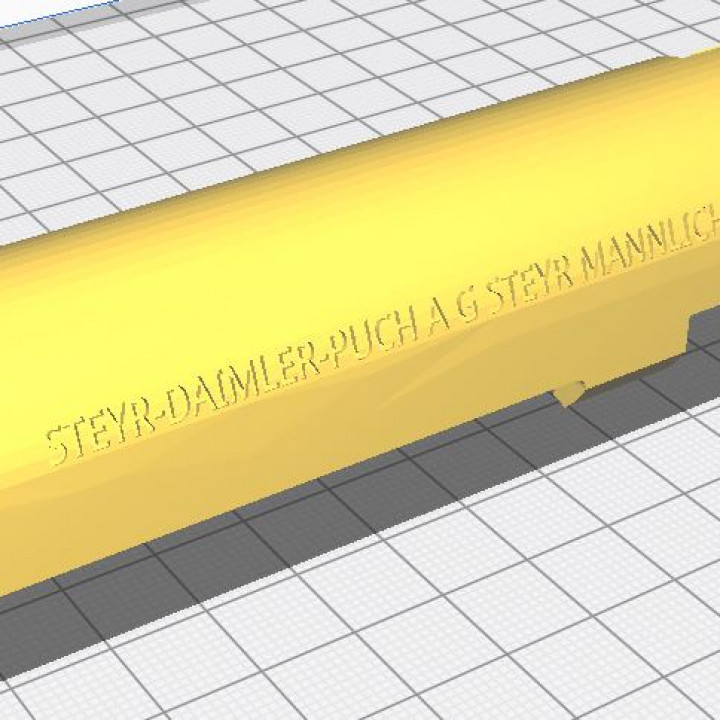 Revised fused top barrel cover with text and symbols from original prop image