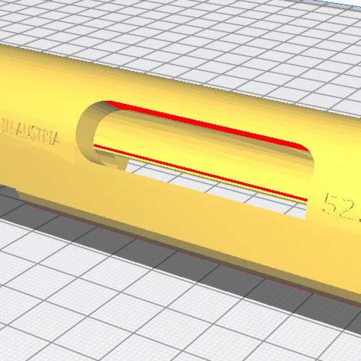 Revised fused top barrel cover with text and symbols from original prop image