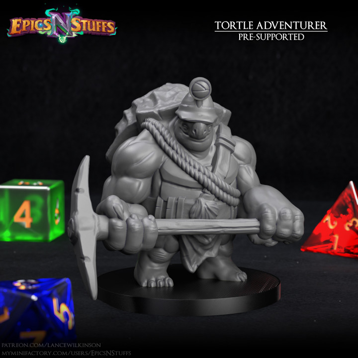 Tortle Adventurer 01 Miniature - Pre-Supported's Cover