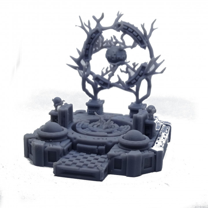 Arcane Gate With Crackling Orb Fantasy Tabletop Terrain image