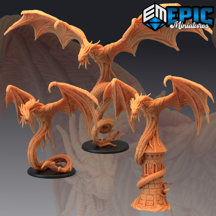 Hunting Horror Set / Flying Serpent / Lovecraft Entity / Winged Monster / Cosmic Fantasy Collection image