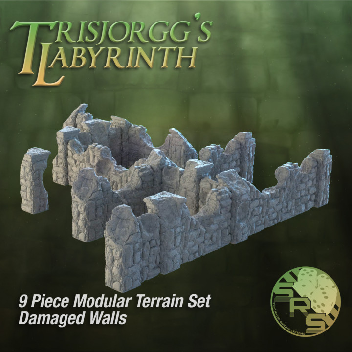 Damaged Stone Walls Modular Terrain Set image
