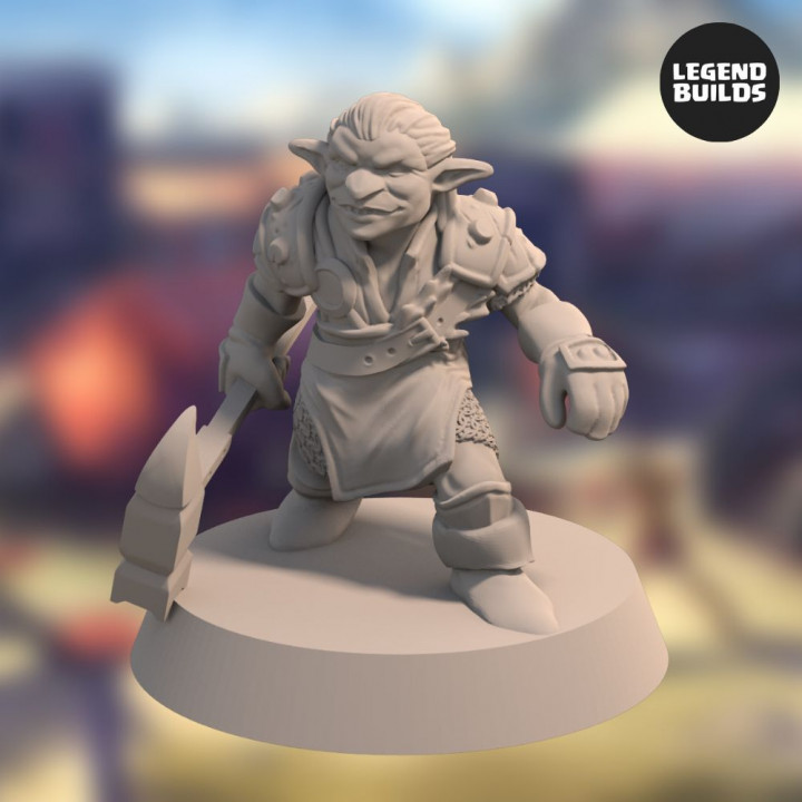 Nikta Warrior with a Warhammer - Pose 2 – 3D printable miniature – STL file