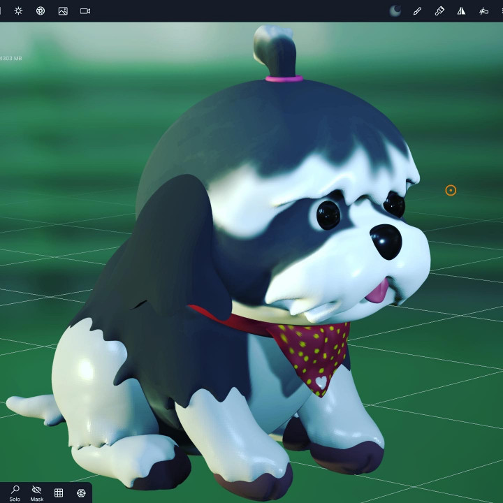 3D Printable Moji The Dog by Kaii