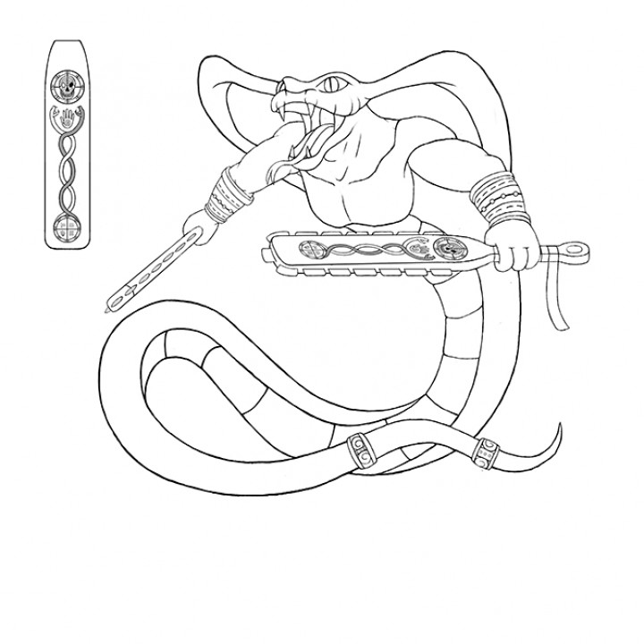 Yuan-Ti / Snake-man Warrior, Pose 1 image
