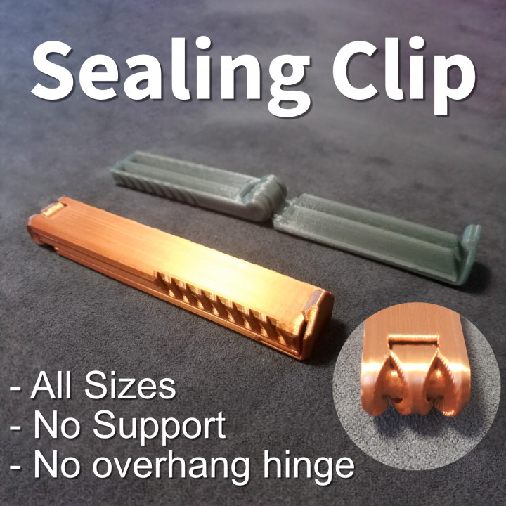 Bag Clip / Sealing Clips - Easy to print - without overhang & support image