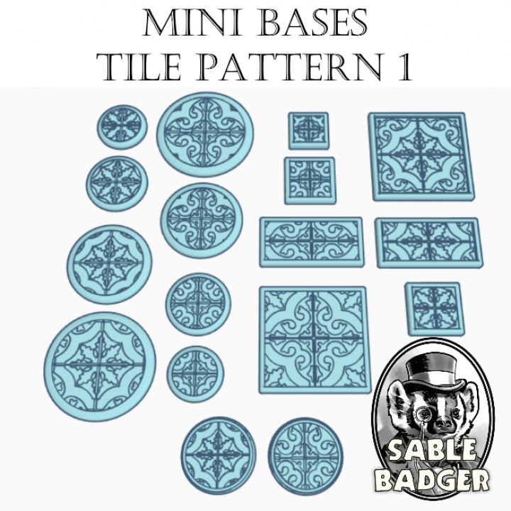 Mini Bases - Fancy Tile Pattern 1 - Round/Square image