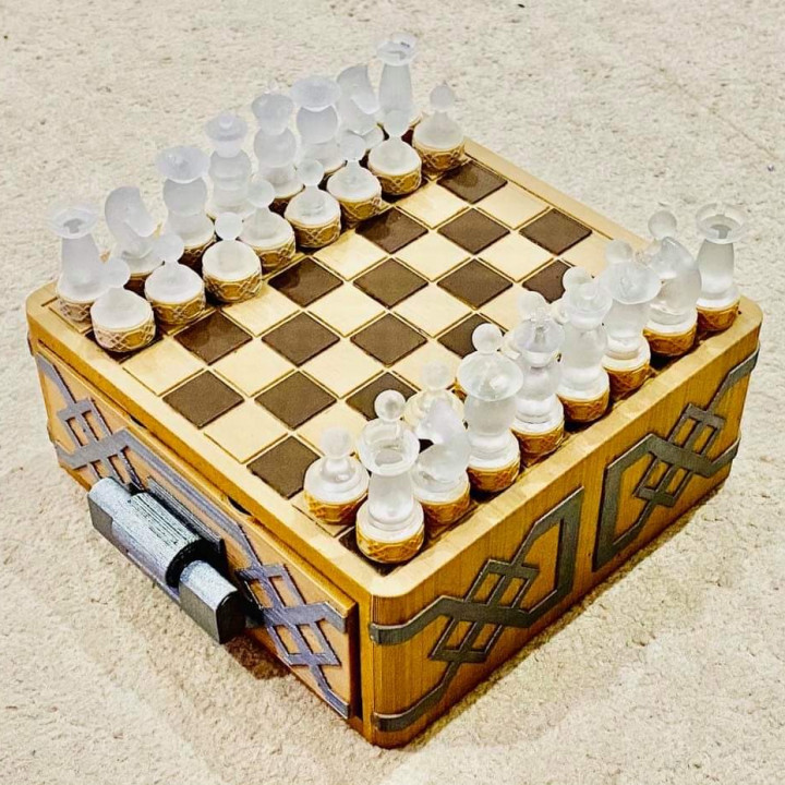 Crystal Medieval Chess Drawer Set