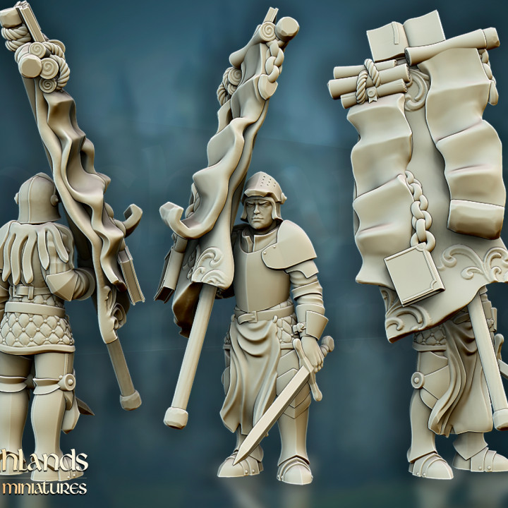 DISCONTINUED - Questing Knights Command Group - Highlands Miniatures image
