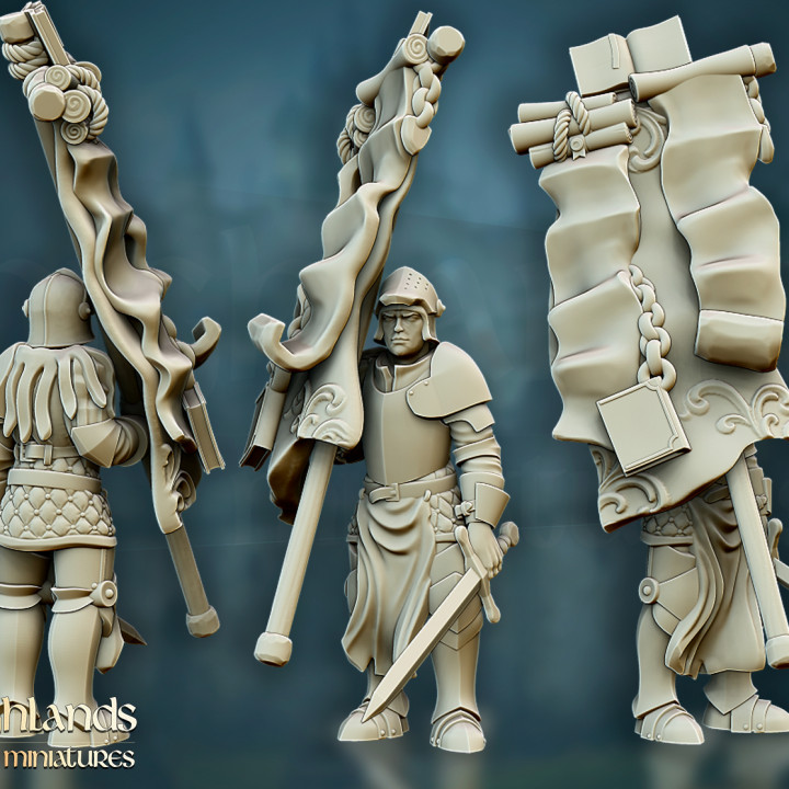 DISCONTINUED - Questing Knights Command Group - Highlands Miniatures