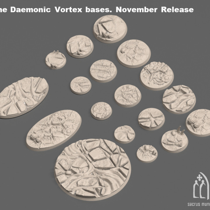 The Daemonic Vortex. 3d Printing Designs Bundle. Chaos / Demon, Buildings, Rocks, Spaceship wreckage. Terrain and Scenery for Wargames image