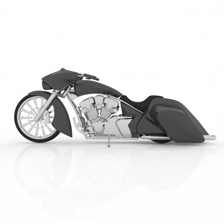 Bagger Chopper Motorcycle for 3D Printing STL File image