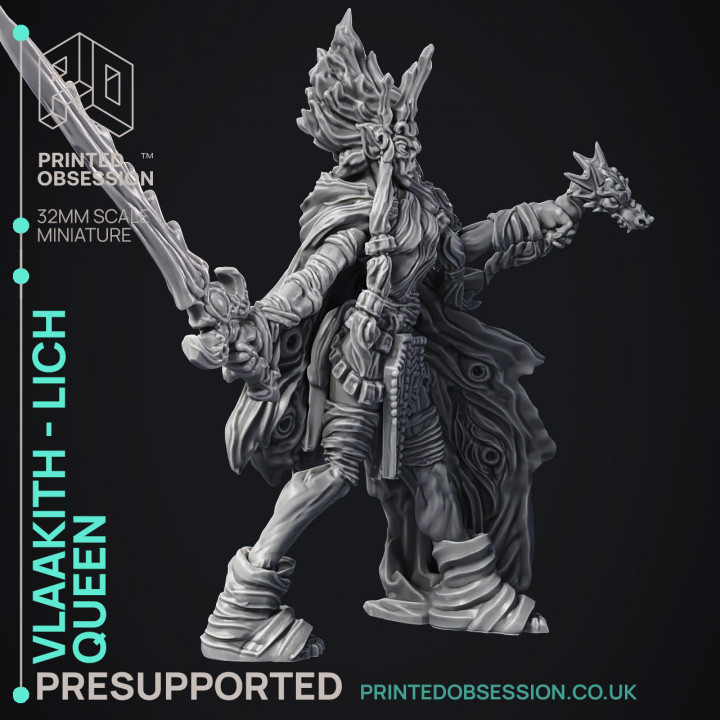 Vlaakith - Lich Queen - Gyth - PRE SUPPORTED - D&D 32mm image