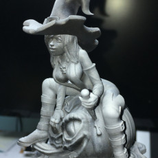 Picture of print of Witch on pumpkin