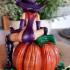 Witch on pumpkin print image