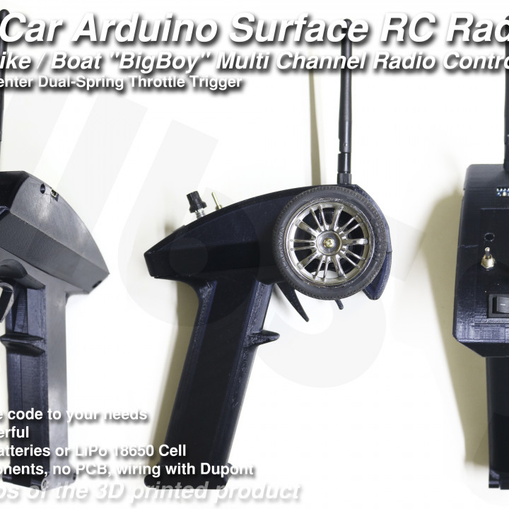 MyRCCar Arduino Surface Radio for RC Car / Bike / Boat. "BigBoy" Multi Channel Radio Control System, including Transmitter and Receiver image