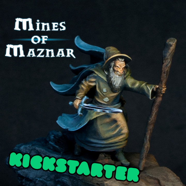 Gollnir the Wizard - Free STL from Mines of Maznar Kickstarter image
