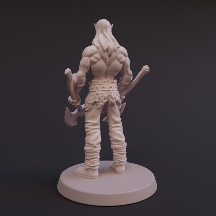 Elf Barbarian - Tabletop Miniature - DnD image