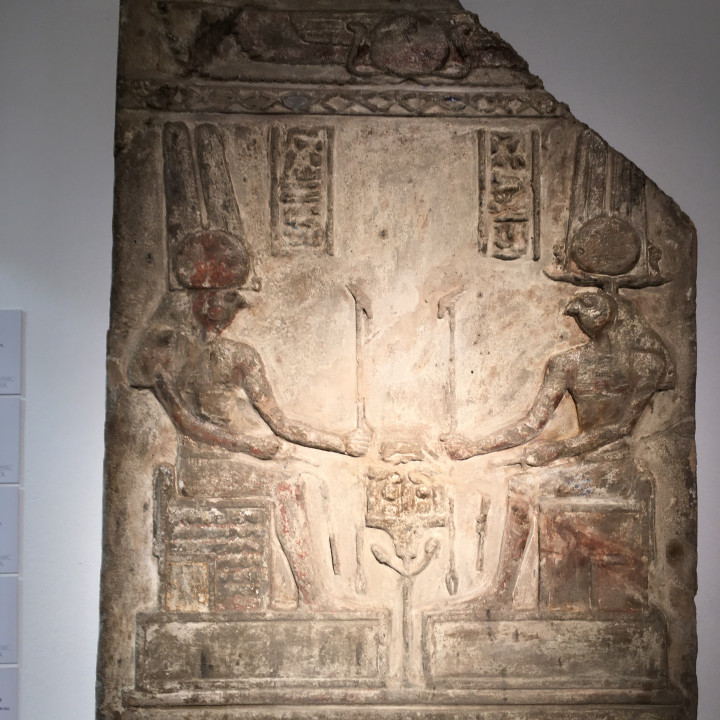 Egyptian Polychrome sandstone relief image