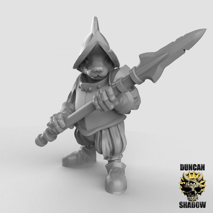 Badger Warriors with Spears (pre supported) image
