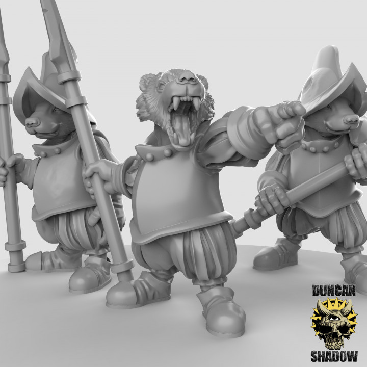 Badger Warriors with Spears (pre supported) image