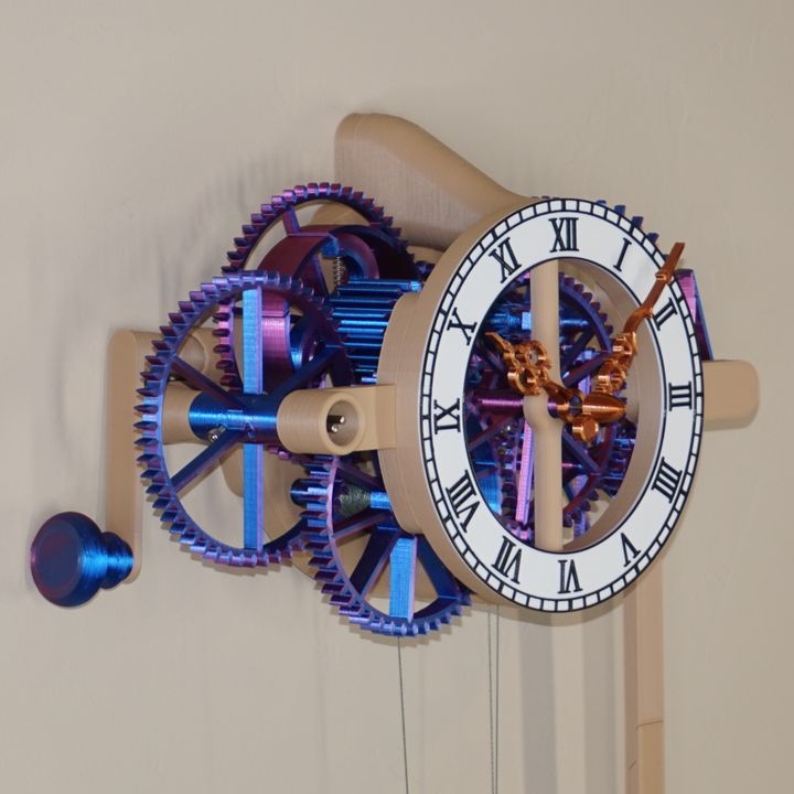 3D Printable 32 Day Clock Easy Build by Steve Peterson
