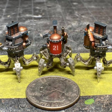 Picture of print of 32mm scale Artificer Team with Spider Drones (including pre-supported)