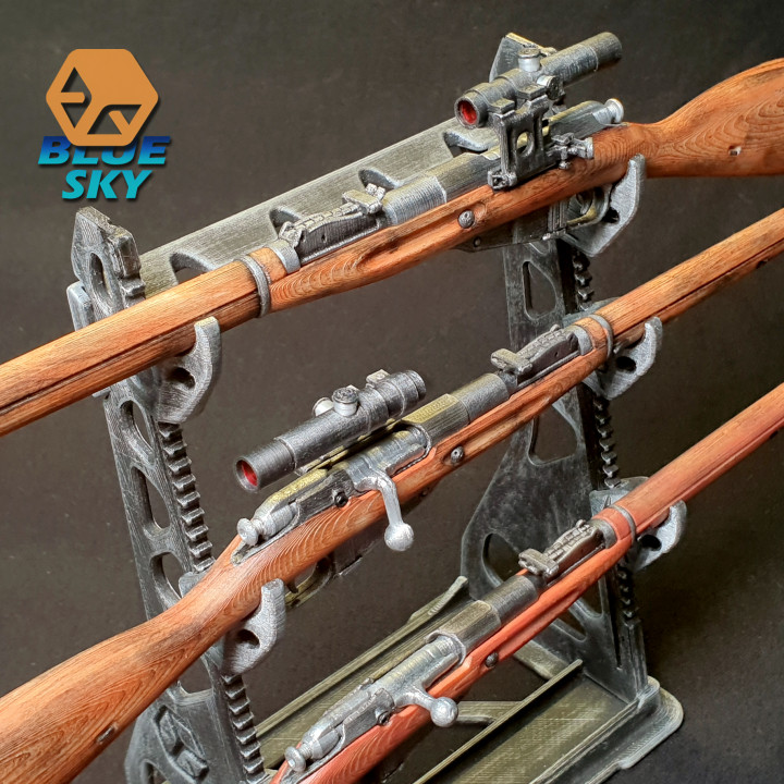 3D Printable 3.5x Scope for Mosin Nagant PU 1/4 Scale by Sky Ha
