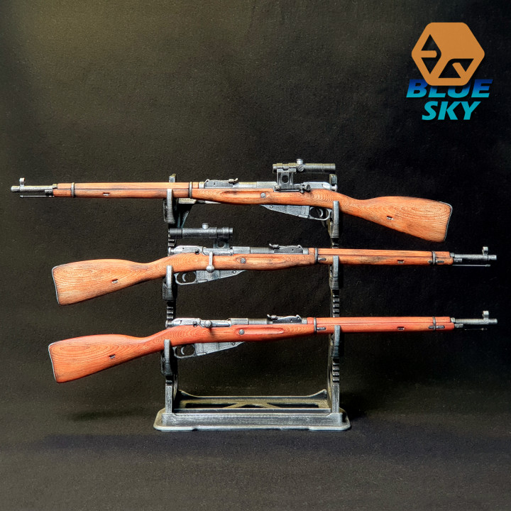 3D Printable 3.5x Scope for Mosin Nagant PU 1/4 Scale by Sky Ha
