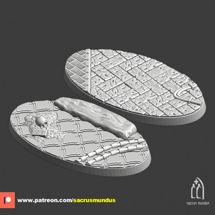 Calamurris, The Medieval World. 3d Printing Designs. Alien, Medieval & Scifi Round / Oval Bases Set for Wargames image