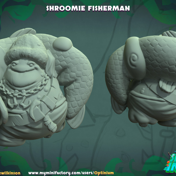 Shroomie Fisherman Miniature - pre-supported image